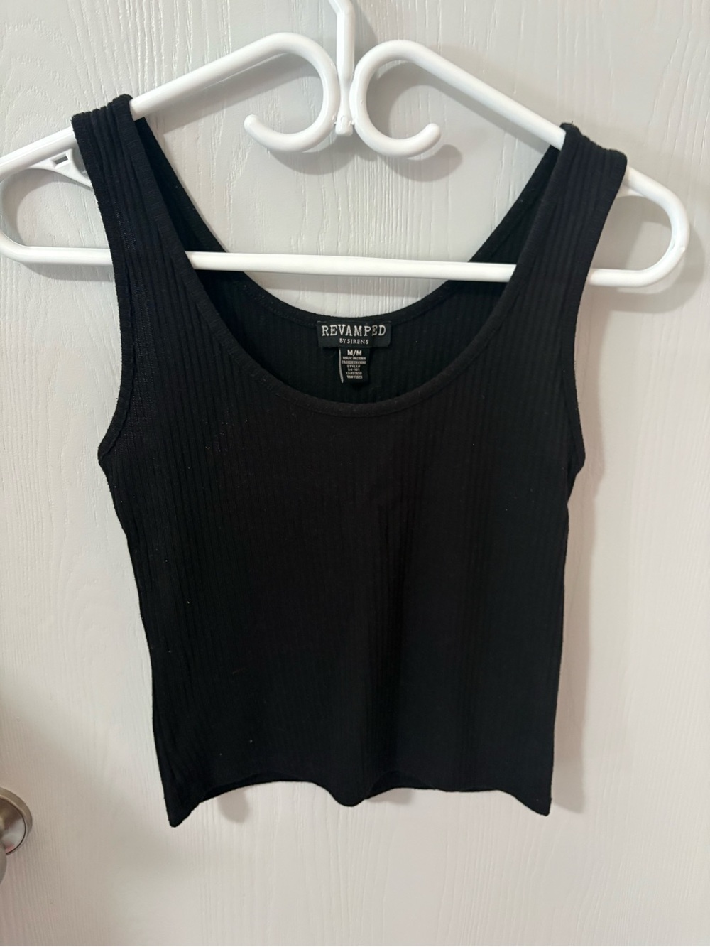 3 for $15 Revamped Black Ribbed Scoop Tank Top size medium